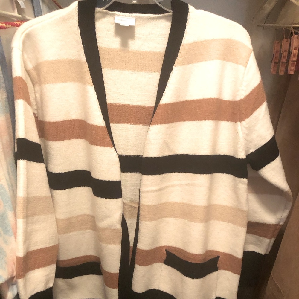 LuLaRoe Peyton Striped Cardigan XL NWT